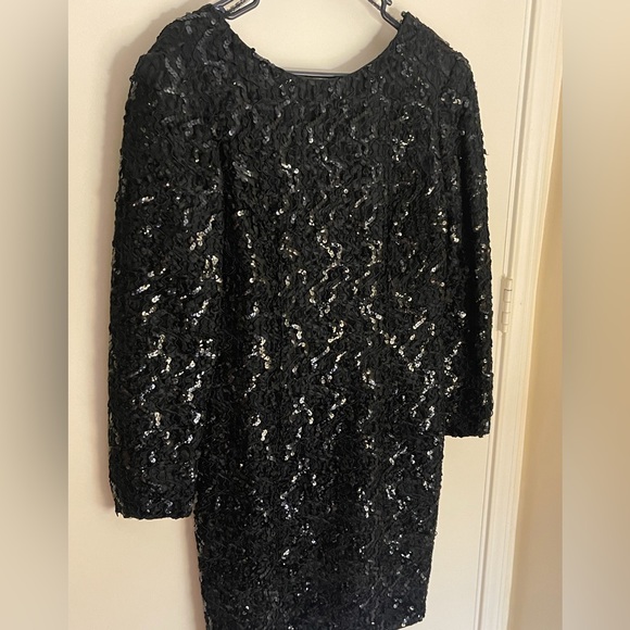 H W Collections black sequin dress size 12 - Picture 8 of 9